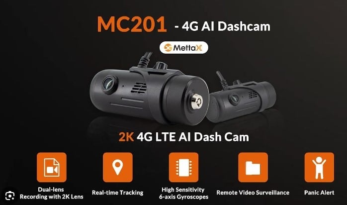 Cámara telemática para vehículos profesionales MC201 (GPS, Wifi y 4G)