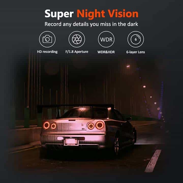 Dashcam 4K de 4 Canales WiFi con vigilancia en Parking 360 por radar de movimiento