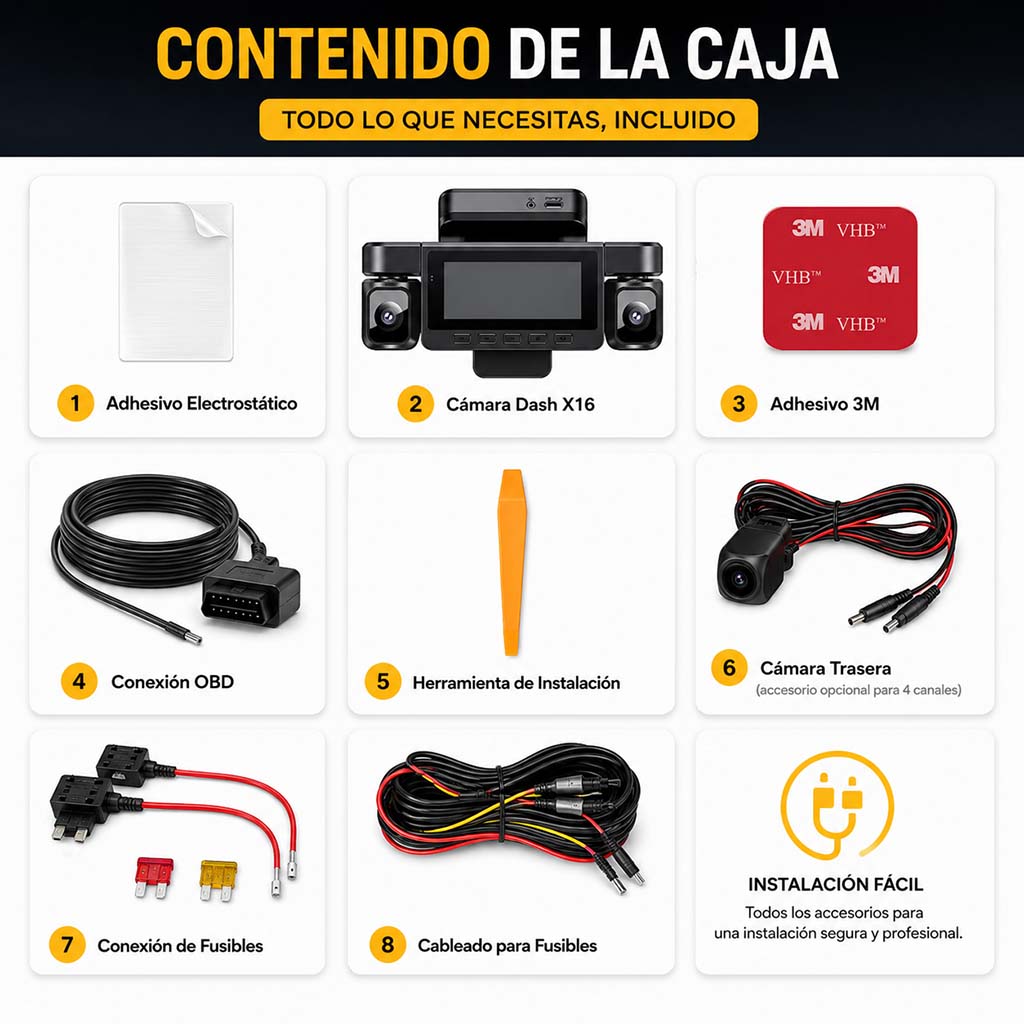 Dashcam Parking Eye 360º 2K antivandalismo con Radar de vigilancia integrado
