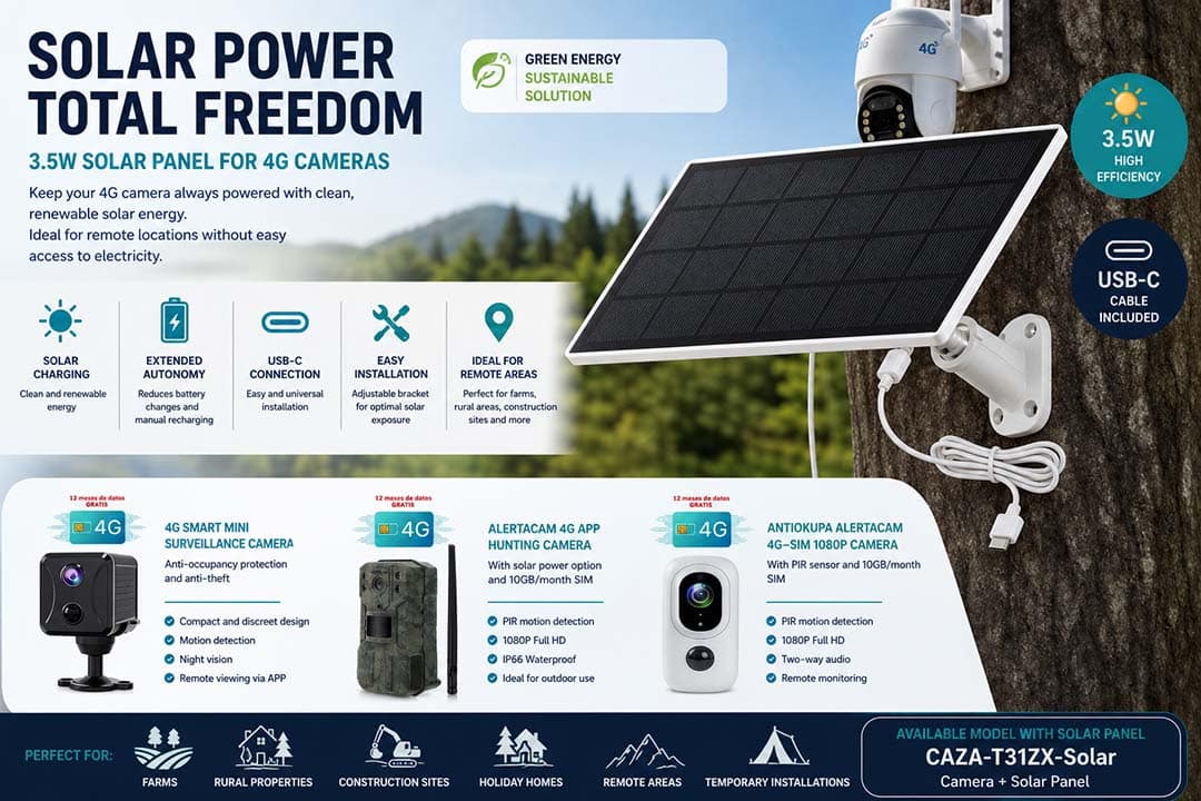 Panel solar 3,5 w para cámaras 4G
